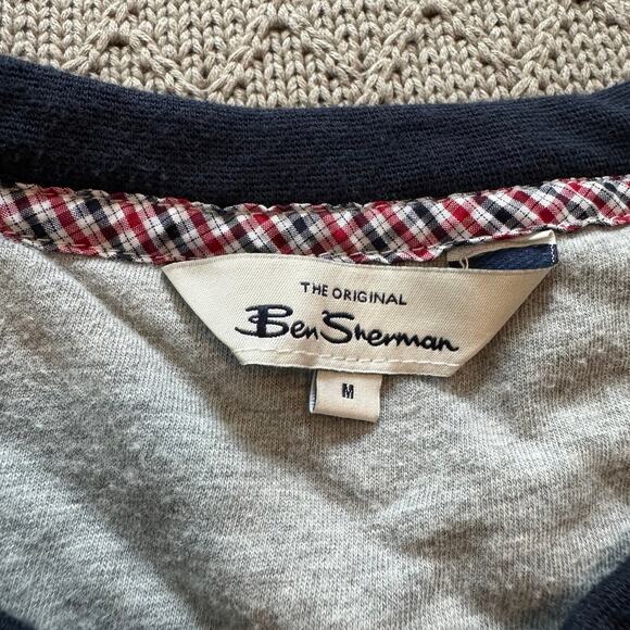 Ben Sherman Navy Blue Quilted Crew Neck Sweatshirt ~ M - Picture 6 of 10